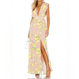 Majorelle Sweet Pea dress in Tan Lemon Size XS